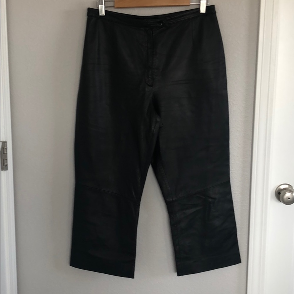 Leather pants.